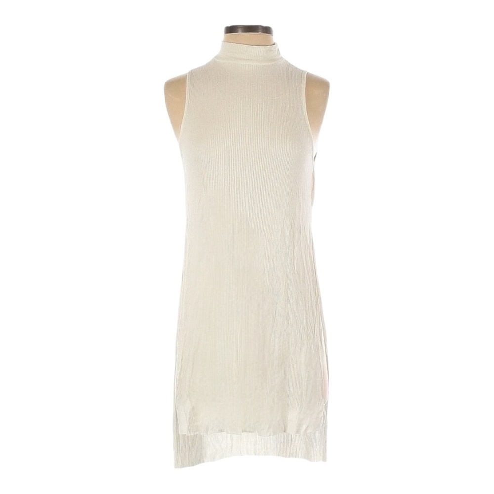 Soprano Nordstrom Ivory Longline Ribbed Mock Neck Top Size S NWT